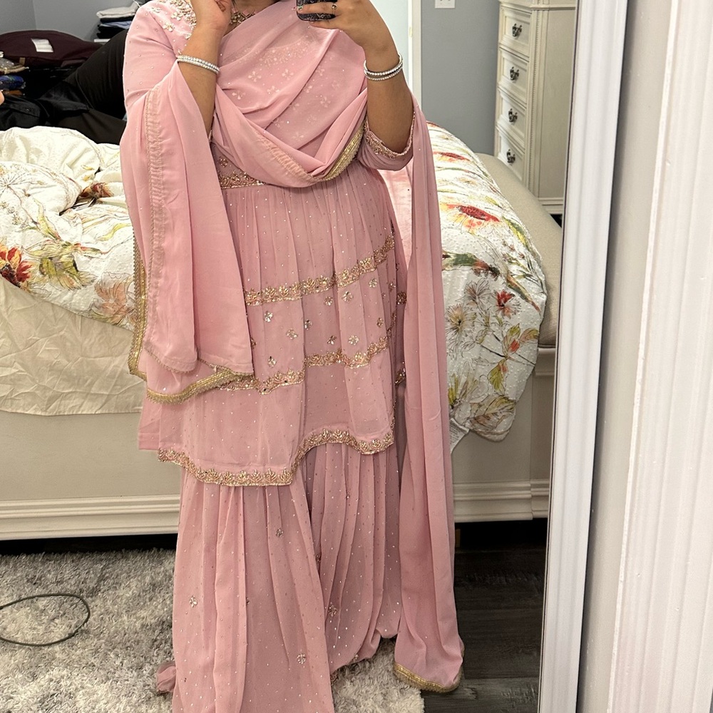 Pink Peplum Suit